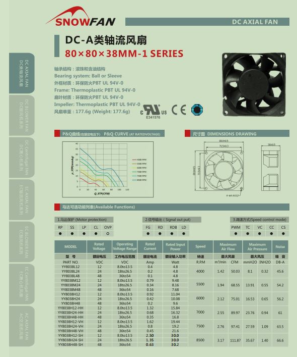 DC Axial Cooling Fan 6038-1(图1)