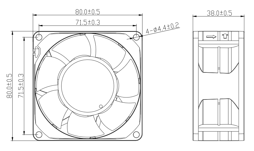 80x80x38mm-2 DC Brushless Cooling Fan CE Certificate 8038 DC 12V FAN(图2)