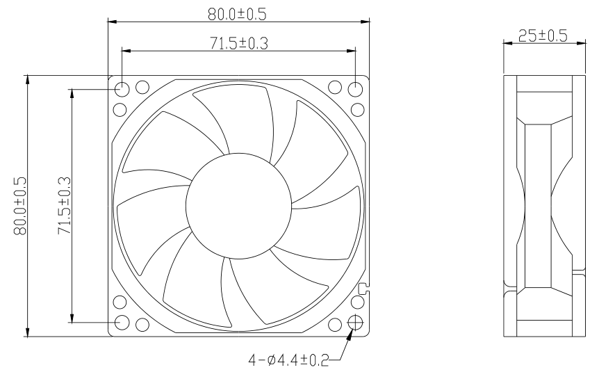 Axial Computer Case Fan CPU Heatsink Cooling Fan 80*80*25mm(图2)