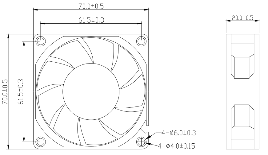 fan factory 7020 70mm small slient fan 70x70x20mm dc brushless 12v 24v dc axial flow fans(图2)