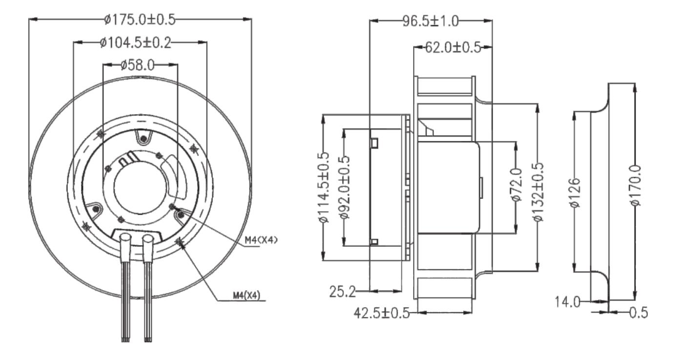 175mm EC220V backward curved Centrifugal fan for ventilation equipments,air purifier(图2)