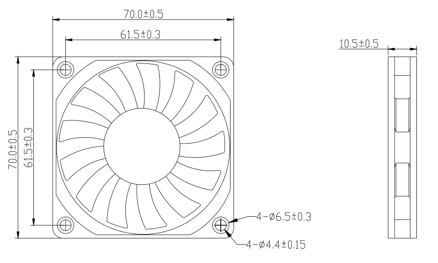 7010 Fan Fan 12v Speed Control 70X70X10mm 7010 Axial Brushless 12v Cooling Fan (图2)