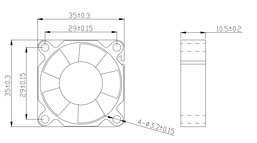 fan 3510 12v dc fan  (图2)