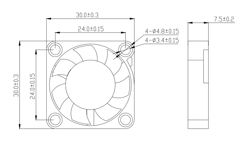 12v 3007 silent cooling fan  (图2)