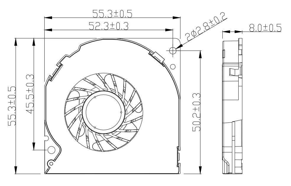 DC Blower fan 55mm x 55mm x 08mm 5508 DC 5V 12V 24V Mini Blower Fan(图1)