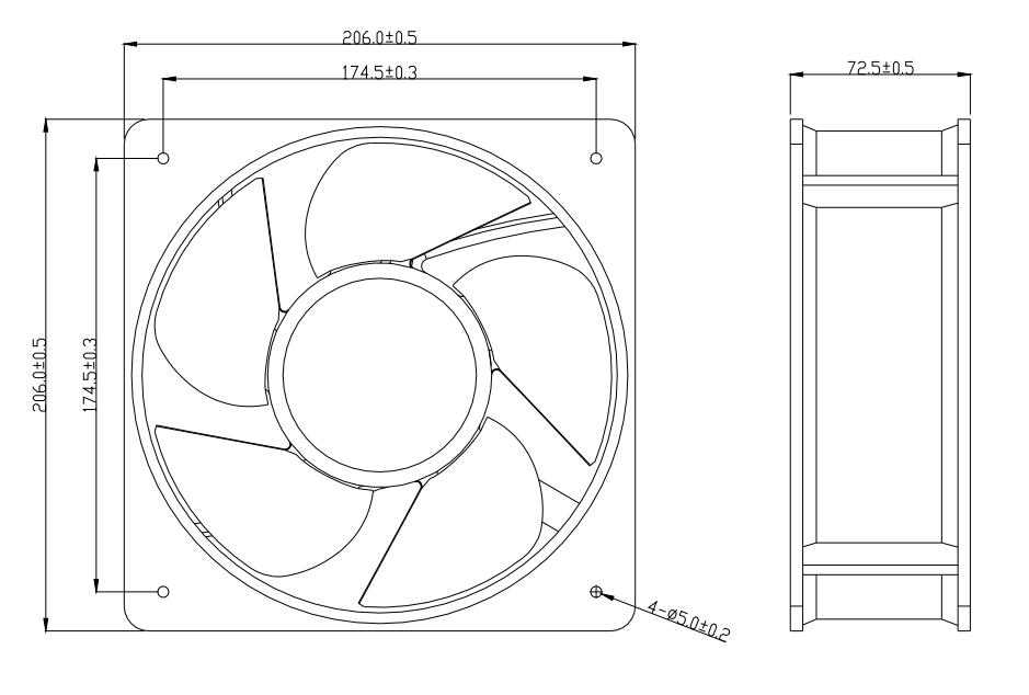 206x206x72mm Industrial Ventilation Fans Cooling Electric axial flow EC fans(图1)