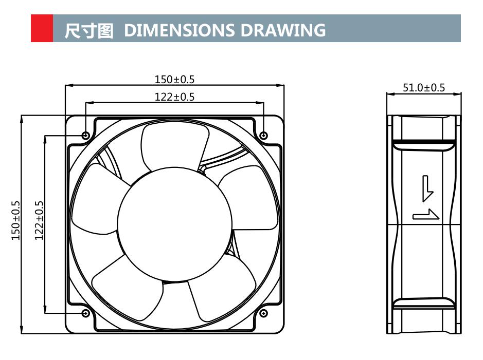 150x150x50mm Industrial Ventilation Fans Cooling Electric axial flow EC fans(图1)