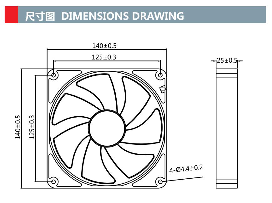 140x140x25mm Industrial Ventilation Fans Cooling Electric axial flow EC fans(图1)